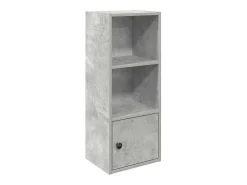 Estantería de madera de ingeniería gris hormigón 31x24x77 cm