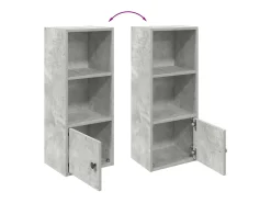 Estantería de madera de ingeniería gris hormigón 31x24x77 cm