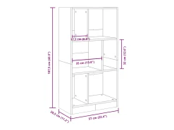 Estantería de madera de ingeniería blanca 57x28,5x141 cm