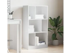 Estantería de madera de ingeniería blanca 57x28,5x141 cm