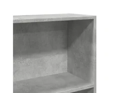 Estantería de madera de ingeniería gris hormigón 80x24x143 cm