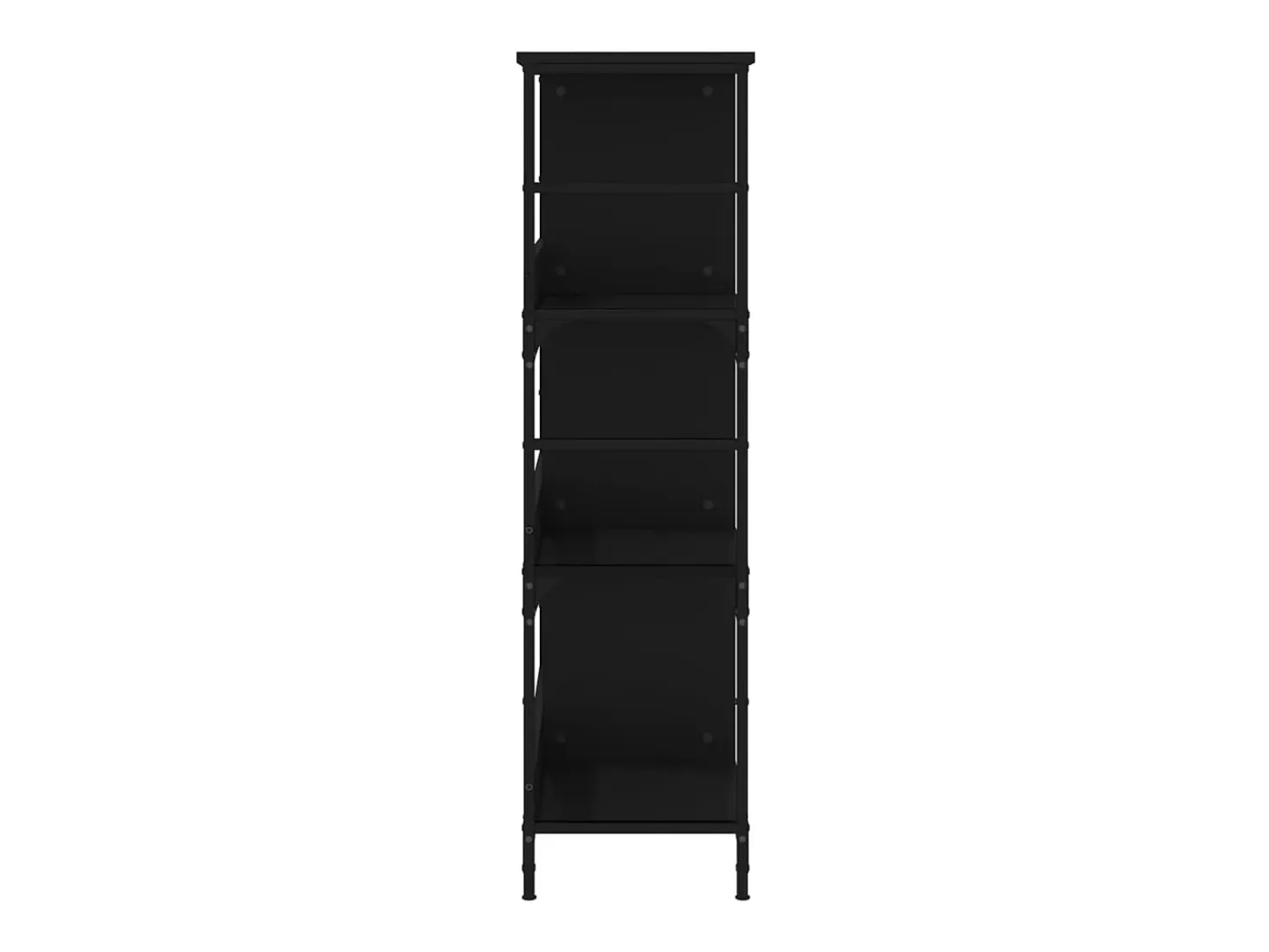 Estantería de madera de ingeniería negra 78,5x33x117,5 cm