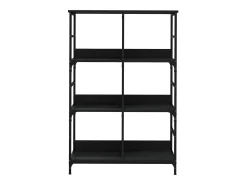Estantería de madera de ingeniería negra 78,5x33x117,5 cm