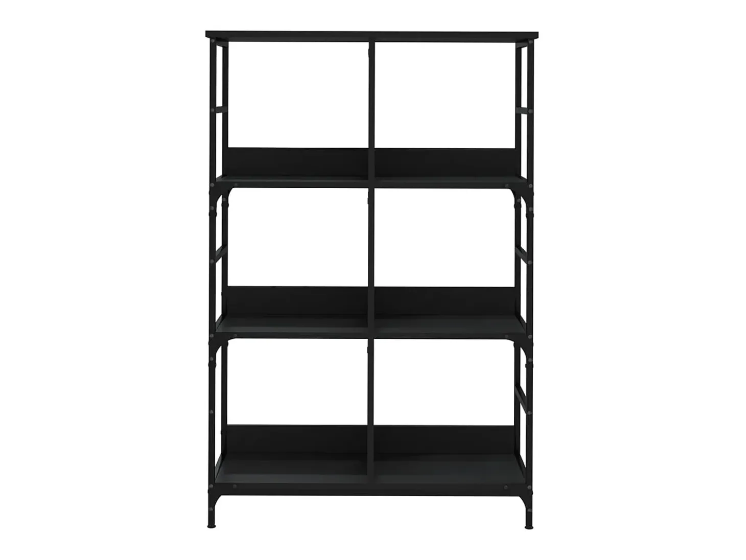 Estantería de madera de ingeniería negra 78,5x33x117,5 cm