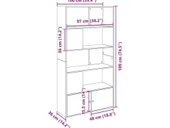 Estantería de madera de ingeniería roble Sonoma 100x36x189 cm
