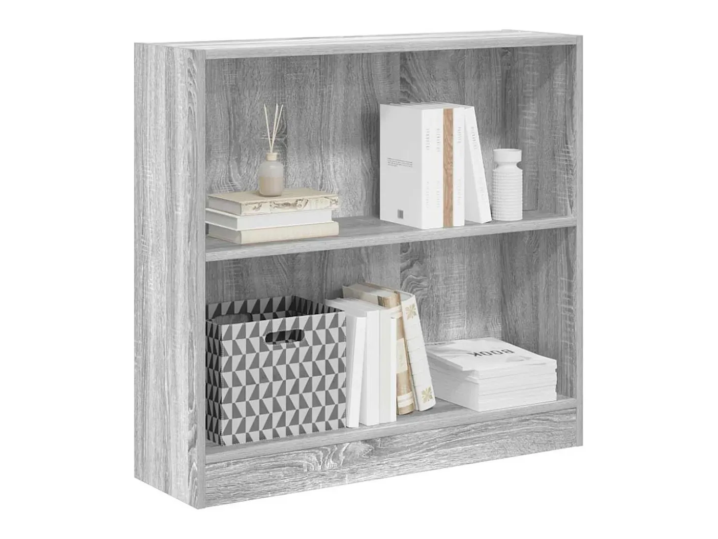 Estantería de madera de ingeniería gris Sonoma 80x24x76 cm