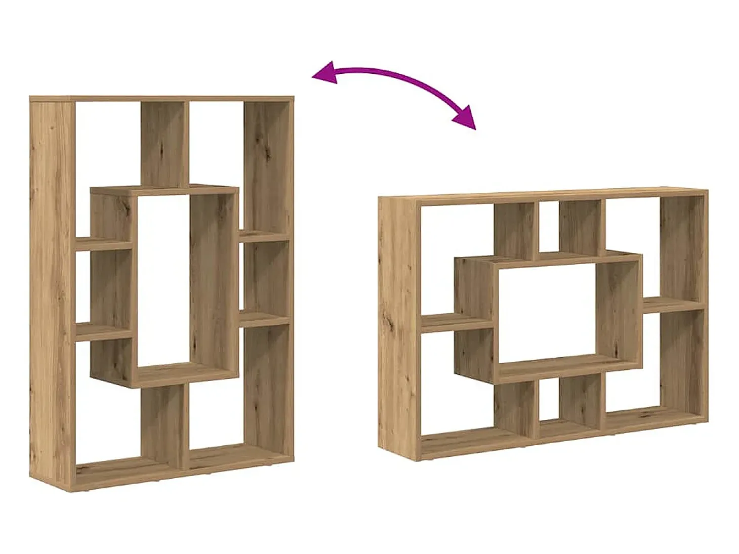Estantería de madera de ingeniería roble artisian 63x20x90 cm