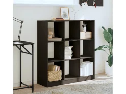 Estantería de madera de ingeniería negra 102x32x108 cm