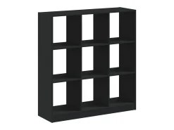 Estantería de madera de ingeniería negra 102x32x108 cm