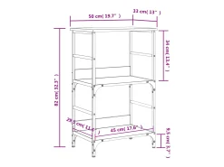Estantería de madera de ingeniería roble Sonoma 50x33x82 cm