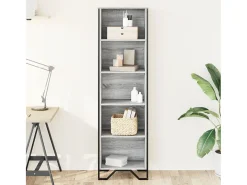 Estantería de madera de ingeniería gris Sonoma 50x31x169 cm