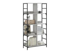 Estantería de madera de ingeniería gris Sonoma 78,5x33x153 cm