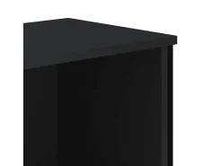 Estantería de madera de ingeniería negra 50x31x106 cm