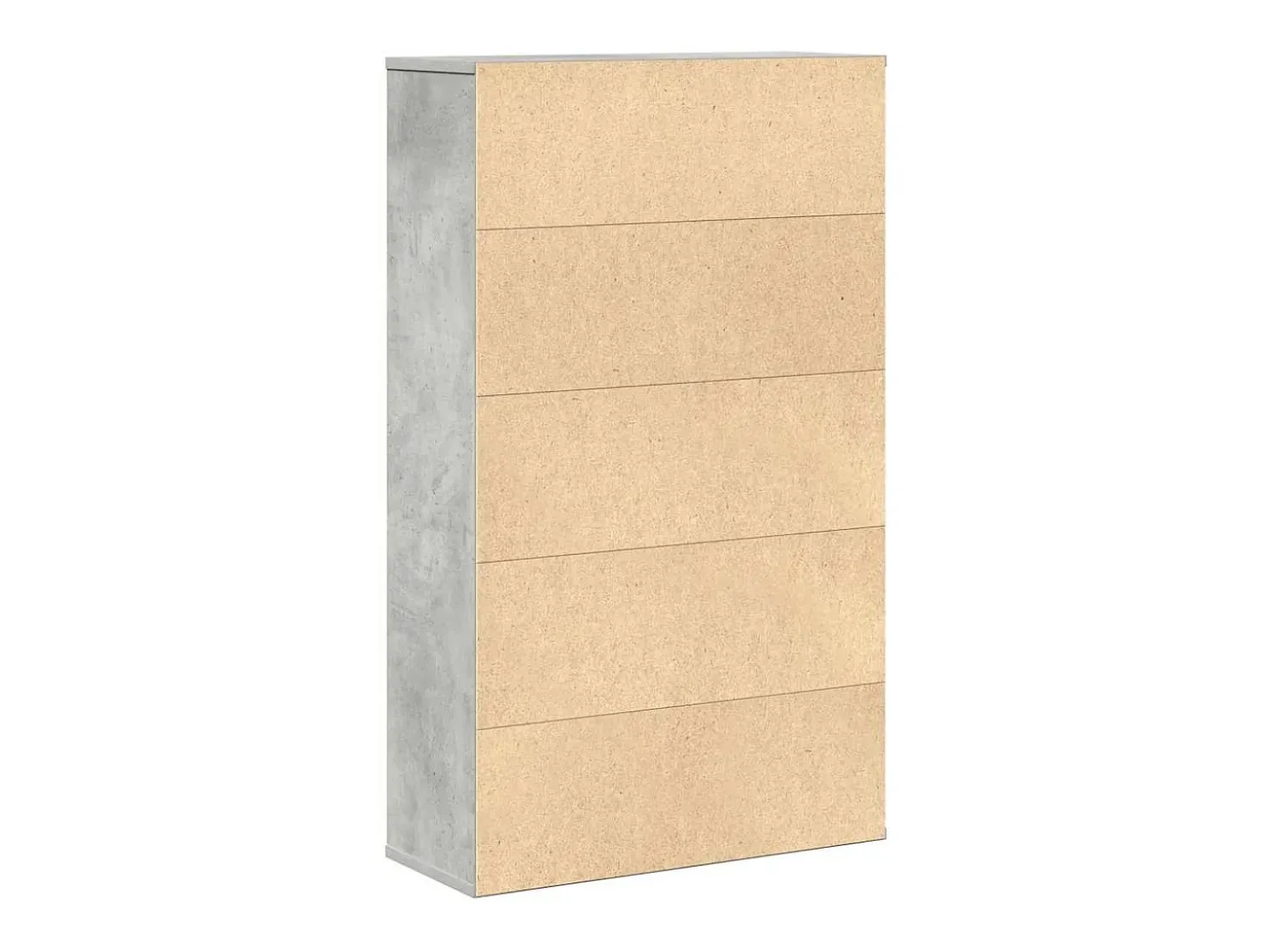 Estantería de madera de ingeniería gris hormigón 60x24x101,5 cm