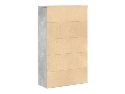 Estantería de madera de ingeniería gris hormigón 60x24x101,5 cm