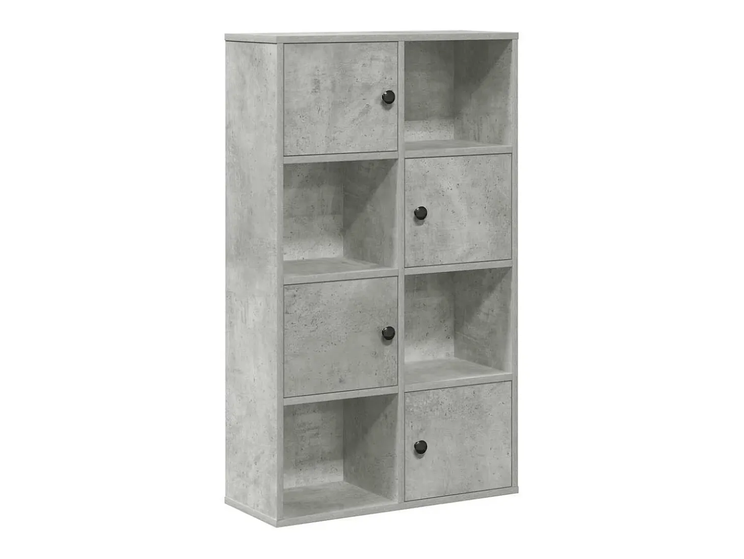 Estantería de madera de ingeniería gris hormigón 60x24x101,5 cm