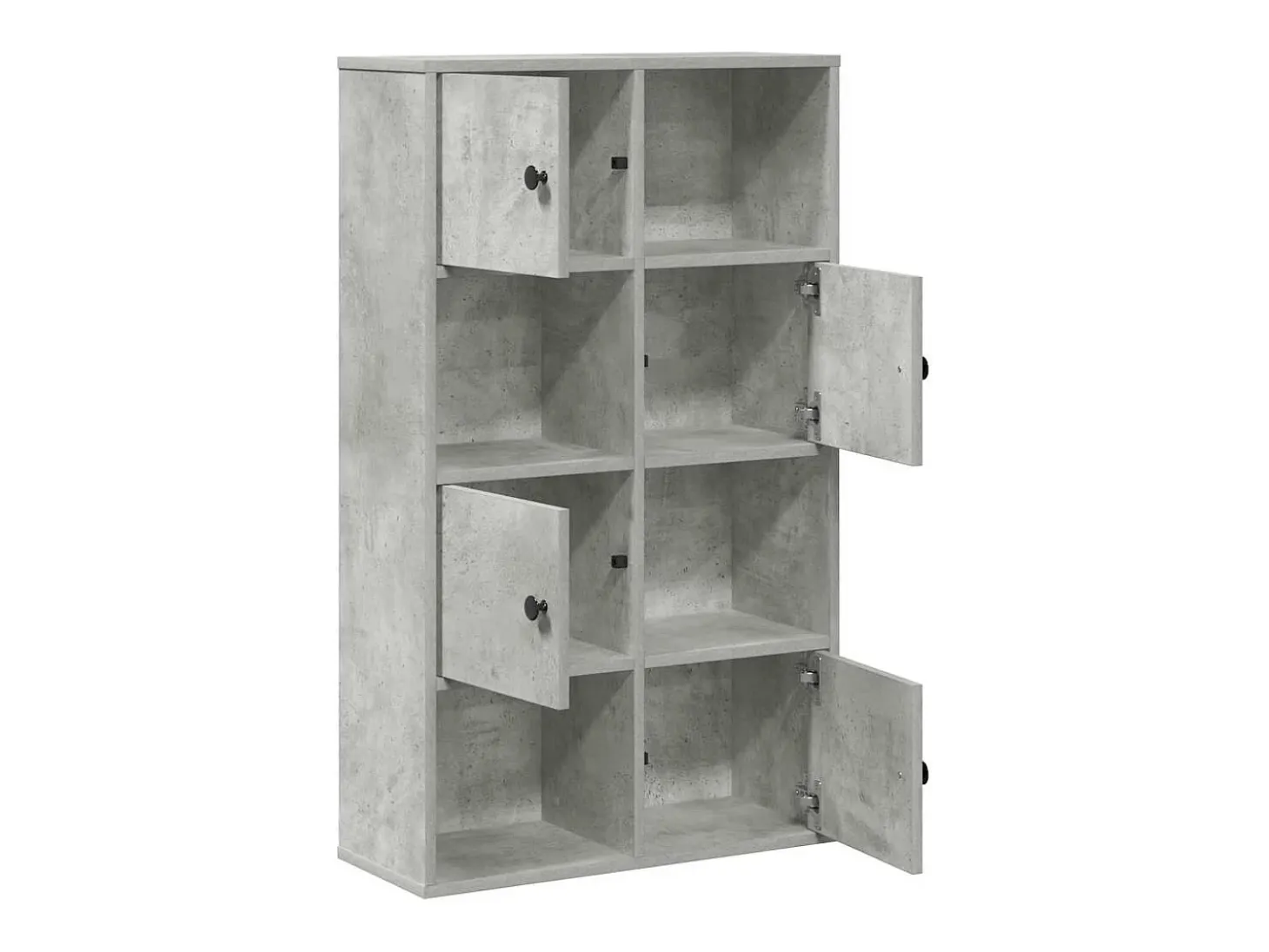 Estantería de madera de ingeniería gris hormigón 60x24x101,5 cm