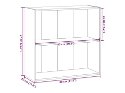 Estantería de madera de ingeniería gris Sonoma 80x30x77 cm