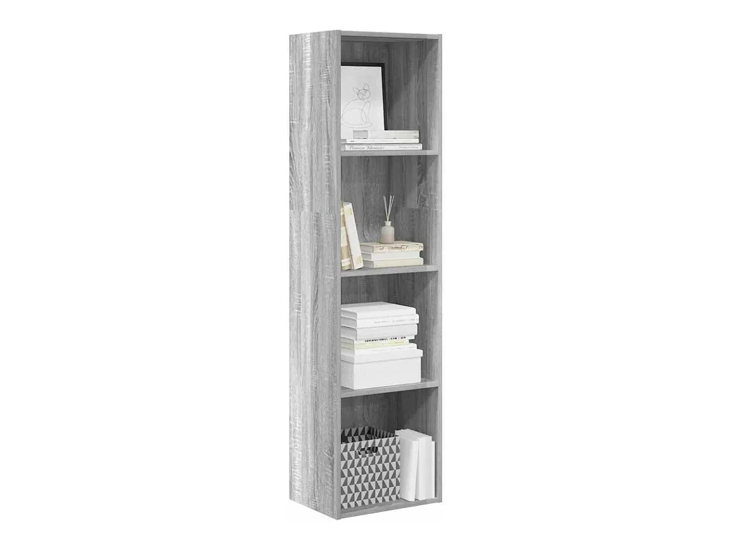 Estantería de madera de ingeniería gris Sonoma 40x30x152 cm