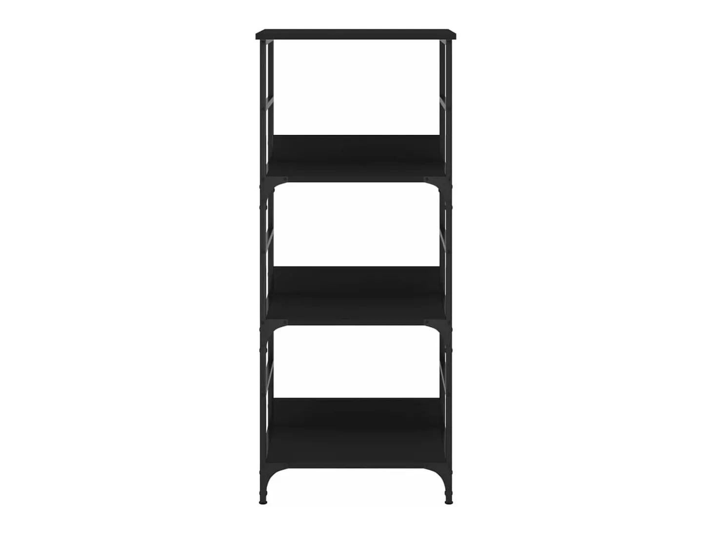 Estantería de madera de ingeniería negra 50x33x117,5 cm