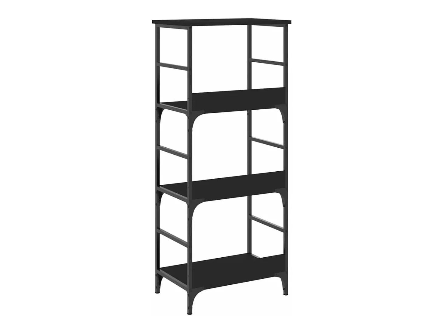 Estantería de madera de ingeniería negra 50x33x117,5 cm