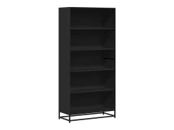 Estantería de madera de ingeniería negra 80,5x35x170,5 cm
