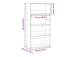 Estantería de madera de ingeniería roble Sonoma 80x30x152 cm