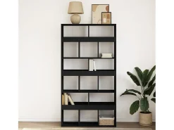Estantería de madera de ingeniería negra 100x33x187,5 cm