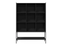 Estantería de madera de ingeniería negra 102x30x141,5 cm