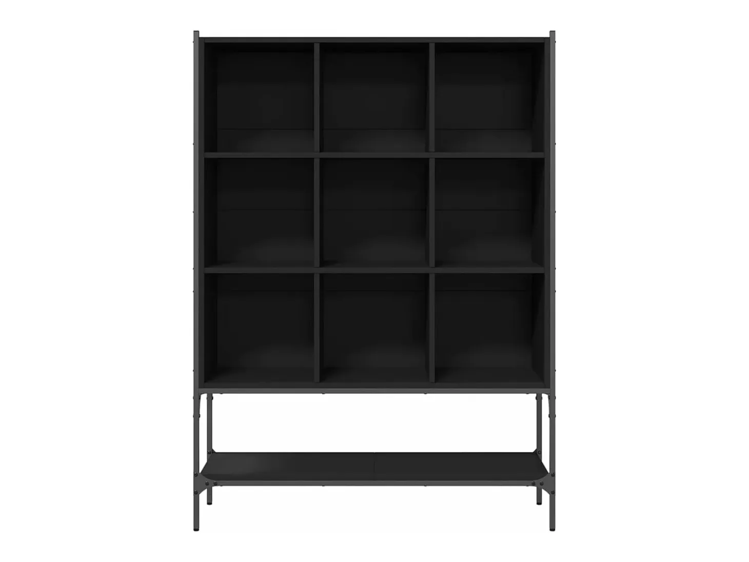 Estantería de madera de ingeniería negra 102x30x141,5 cm