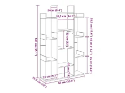 Estantería de madera de ingeniería roble artisan 86x25,5x140 cm