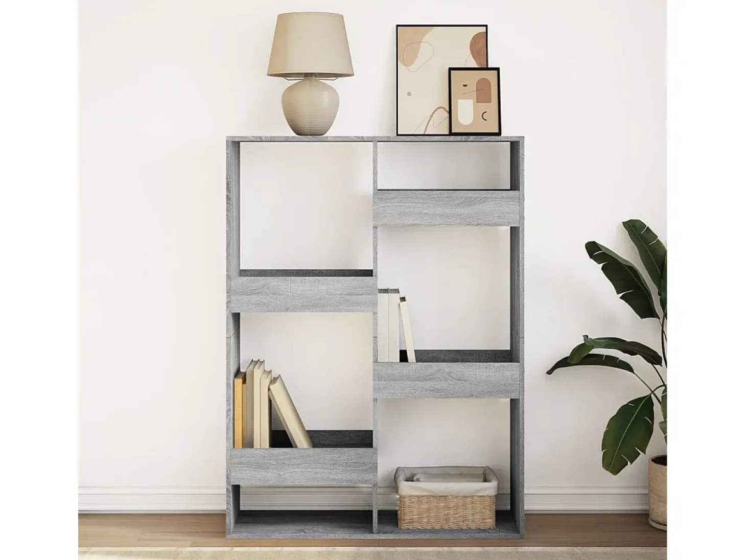Estantería de madera de ingeniería gris Sonoma 100x33x135 cm