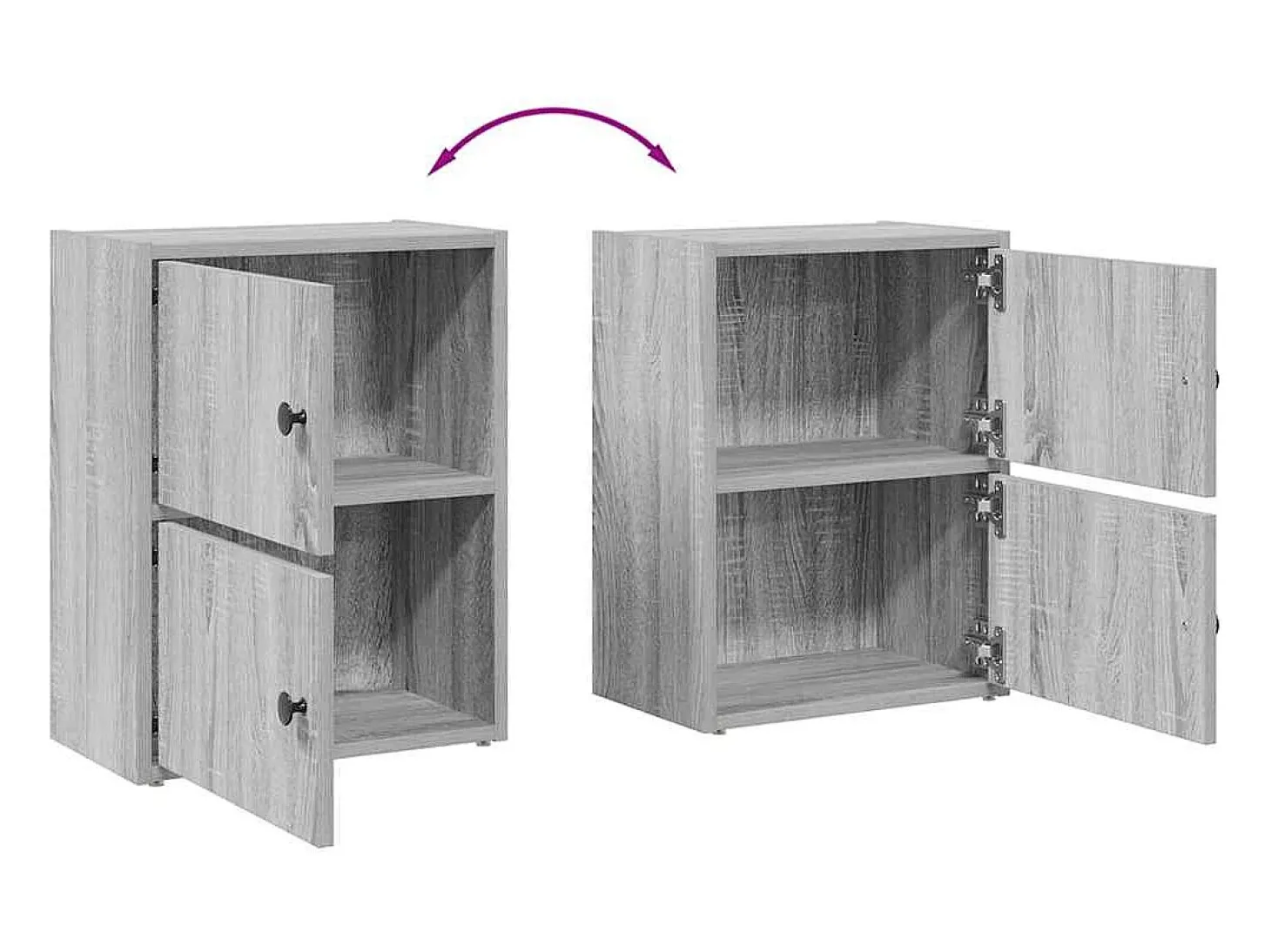 Estantería de madera de ingeniería gris sonoma 40x24x52 cm
