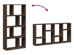 Estantería de madera de ingeniería marrón roble 60x20x120 cm