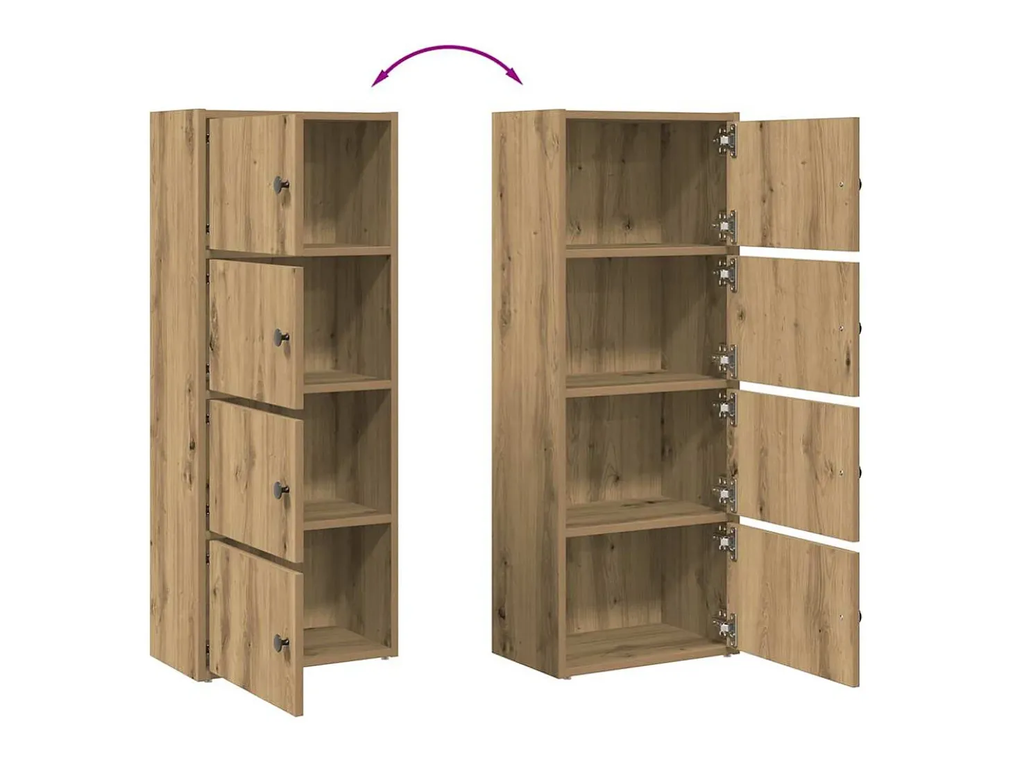 Estantería de madera de ingeniería roble artisan 40x24x102 cm