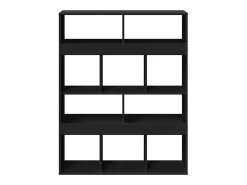 Estantería de madera de ingeniería negra 100x33x125,5 cm