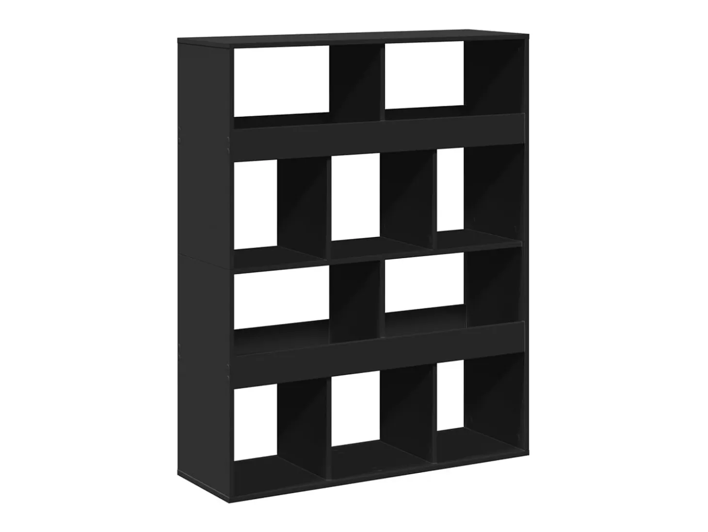 Estantería de madera de ingeniería negra 100x33x125,5 cm