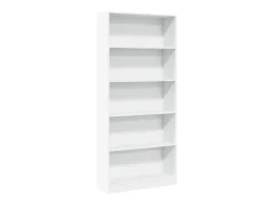 Estantería de madera de ingeniería blanca 80x24x176 cm