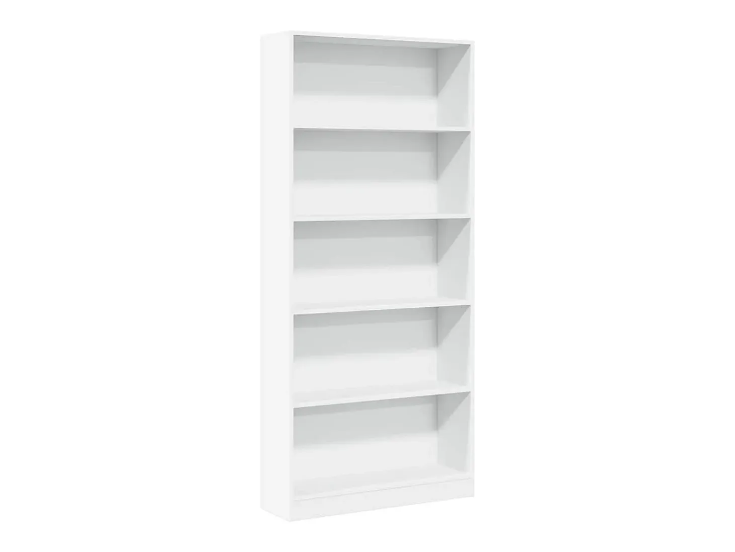 Estantería de madera de ingeniería blanca 80x24x176 cm