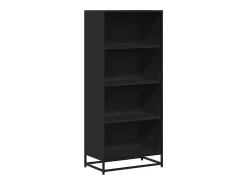 Estantería de madera de ingeniería negra 60x35x139 cm