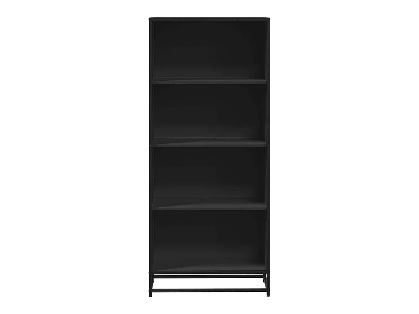 Estantería de madera de ingeniería negra 60x35x139 cm