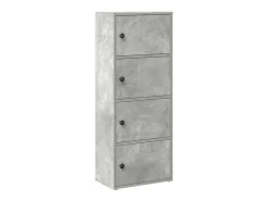 Estantería de madera de ingeniería gris hormigón 40x24x102 cm