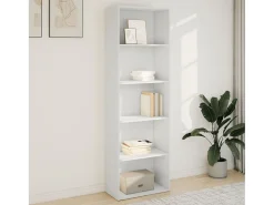 Estantería de madera de ingeniería blanca 60x30x189 cm