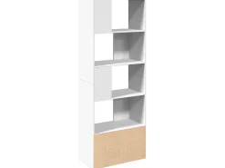 Estantería de madera de ingeniería blanca 70x36x189 cm