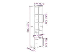 Estantería de madera de ingeniería blanca 31x24x127 cm