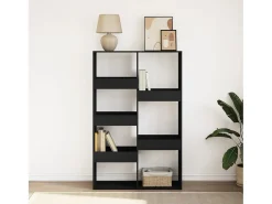 Estantería de madera de ingeniería negra 100x33x155,5 cm