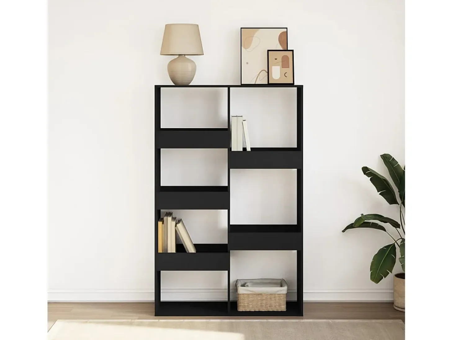 Estantería de madera de ingeniería negra 100x33x155,5 cm