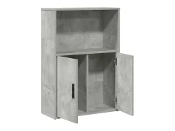 Estantería de madera de ingeniería gris hormigón 60x24x85 cm