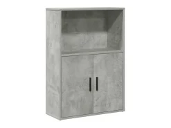 Estantería de madera de ingeniería gris hormigón 60x24x85 cm