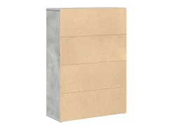 Estantería de madera de ingeniería gris hormigón 60x24x85 cm